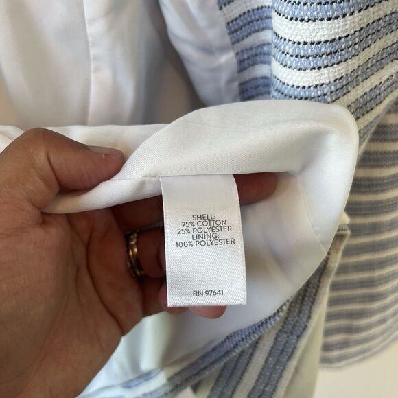 J. Jill Modern Spectator Blazer Blue White Striped Women’s Size 2X NWT’s $159 - Picture 13 of 15